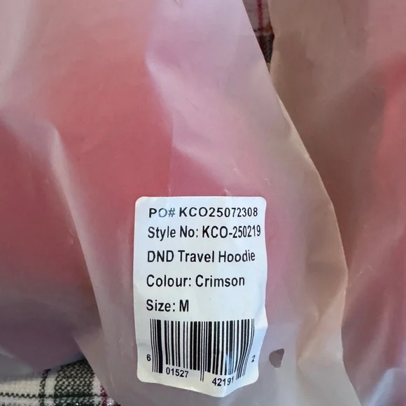 NWT Comfrt Airplane Travel Hoodie -Crimson Size Med - Picture 6 of 6